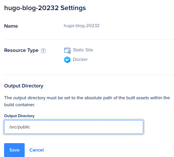 change output directory